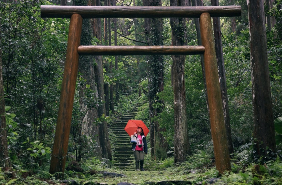 Oyama Shrine on Yakushima Island, a World Heritage Site where the mountain deity is enshrined