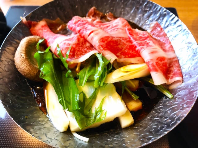 Sukiyaki ingredients before cooking