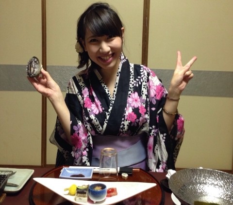 A woman wearing a yukata at a ryokan